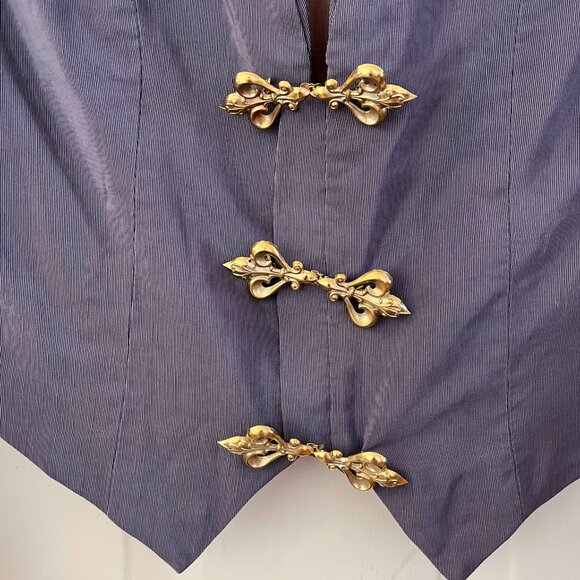 Vintage Longhorn Purple Embroidery Gold-Tone Scroll Claps Western Jacket Sz Med - Picture 6 of 10